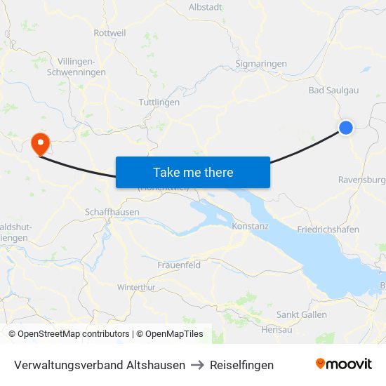 Verwaltungsverband Altshausen to Reiselfingen map