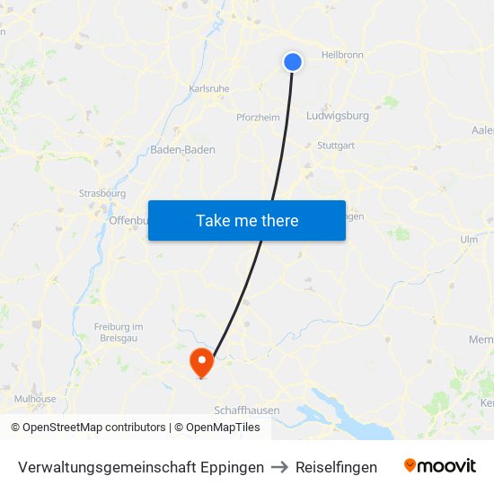 Verwaltungsgemeinschaft Eppingen to Reiselfingen map