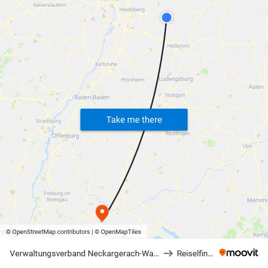 Verwaltungsverband Neckargerach-Waldbrunn to Reiselfingen map