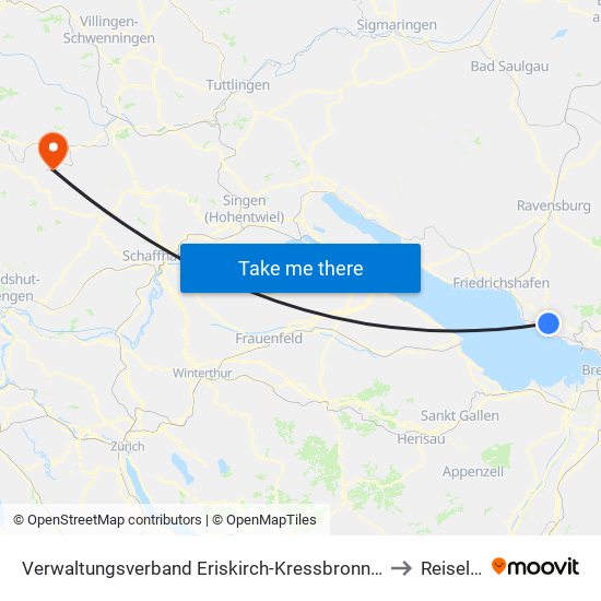 Verwaltungsverband Eriskirch-Kressbronn am Bodensee-Langenargen to Reiselfingen map