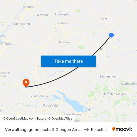 Verwaltungsgemeinschaft Giengen An Der Brenz to Reiselfingen map