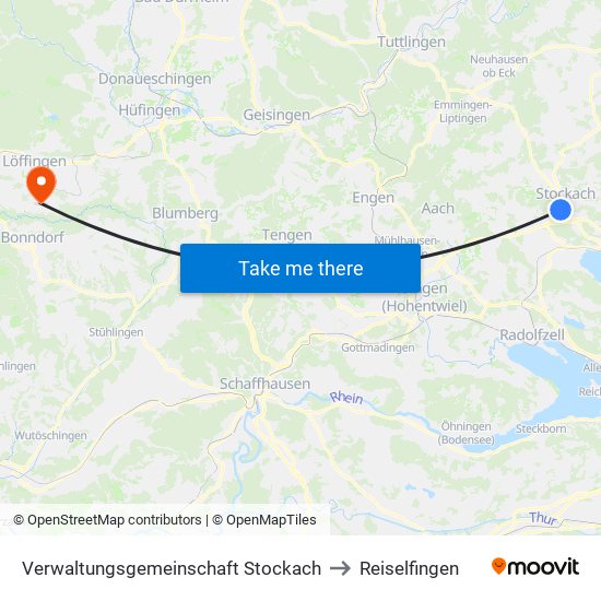 Verwaltungsgemeinschaft Stockach to Reiselfingen map