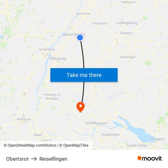 Obertsrot to Reiselfingen map