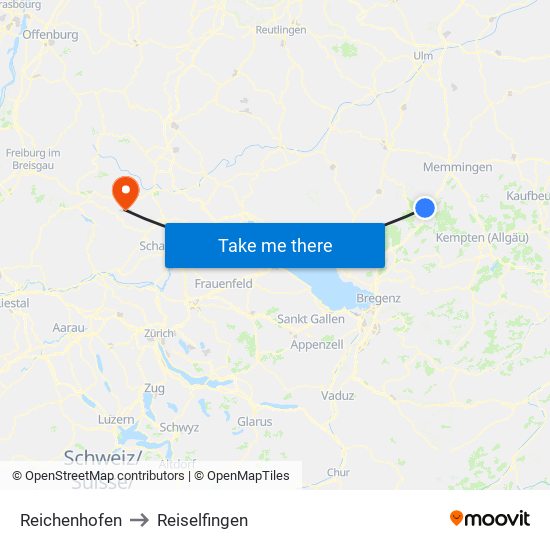 Reichenhofen to Reiselfingen map