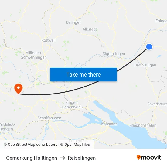 Gemarkung Hailtingen to Reiselfingen map