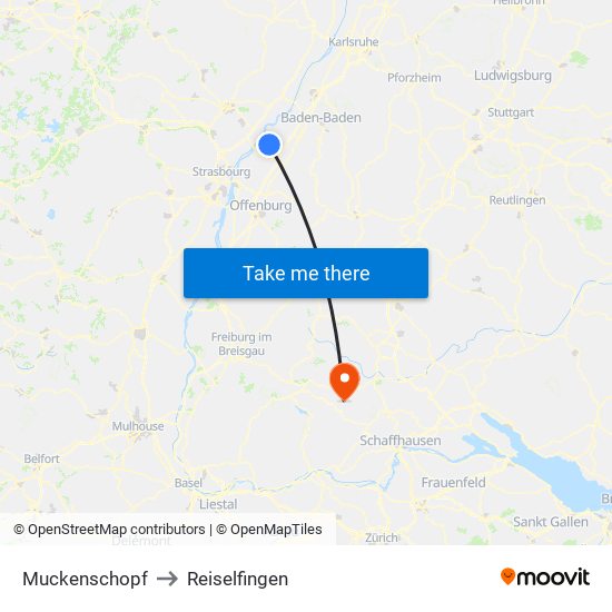 Muckenschopf to Reiselfingen map