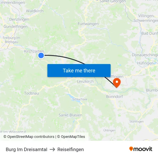 Burg Im Dreisamtal to Reiselfingen map