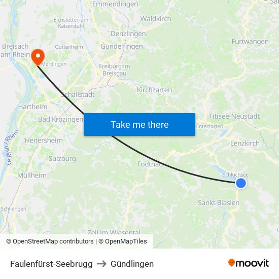 Faulenfürst-Seebrugg to Gündlingen map