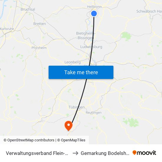 Verwaltungsverband Flein-Talheim to Gemarkung Bodelshausen map