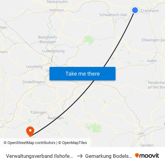 Verwaltungsverband Ilshofen-Vellberg to Gemarkung Bodelshausen map