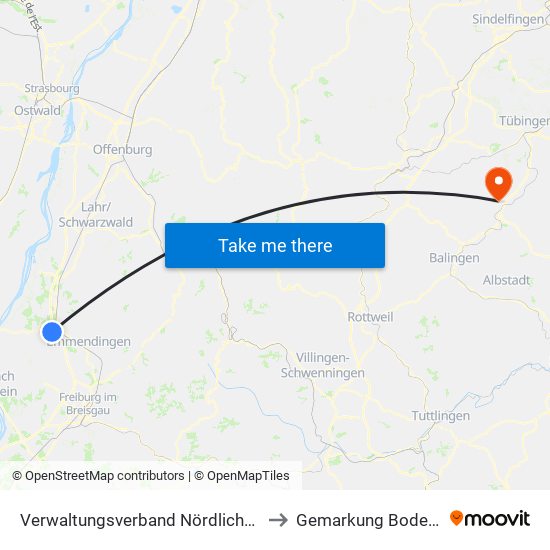 Verwaltungsverband Nördlicher Kaiserstuhl to Gemarkung Bodelshausen map