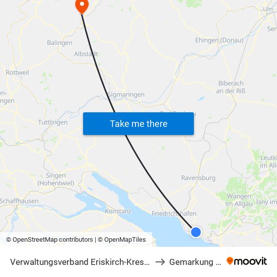 Verwaltungsverband Eriskirch-Kressbronn am Bodensee-Langenargen to Gemarkung Bodelshausen map