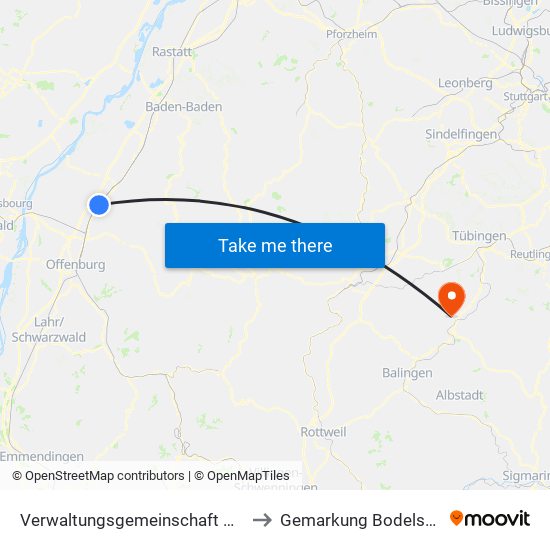 Verwaltungsgemeinschaft Oberkirch to Gemarkung Bodelshausen map