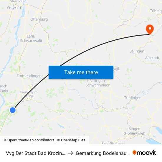 Vvg Der Stadt Bad Krozingen to Gemarkung Bodelshausen map