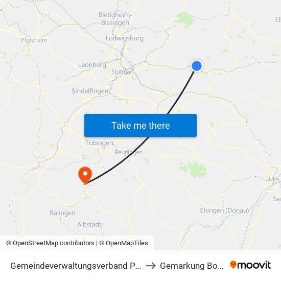 Gemeindeverwaltungsverband Plüderhausen-Urbach to Gemarkung Bodelshausen map