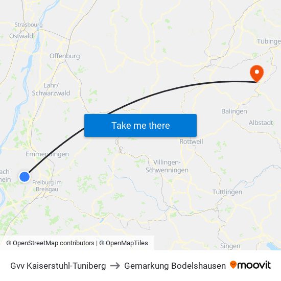 Gvv Kaiserstuhl-Tuniberg to Gemarkung Bodelshausen map