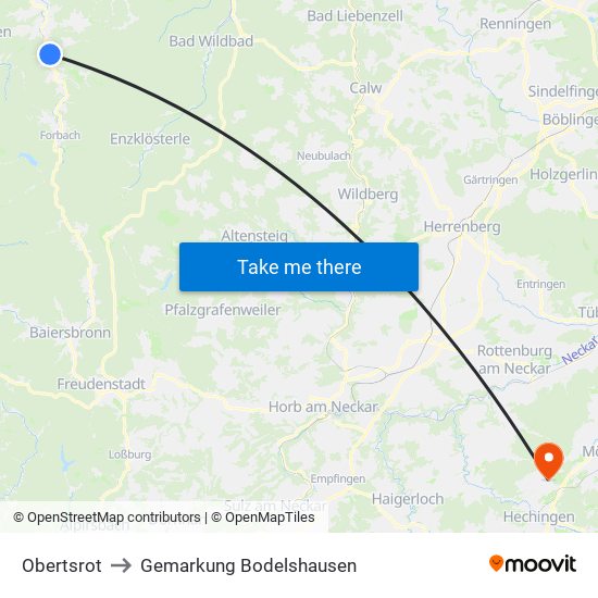 Obertsrot to Gemarkung Bodelshausen map