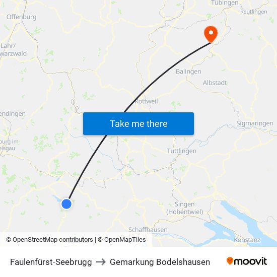 Faulenfürst-Seebrugg to Gemarkung Bodelshausen map