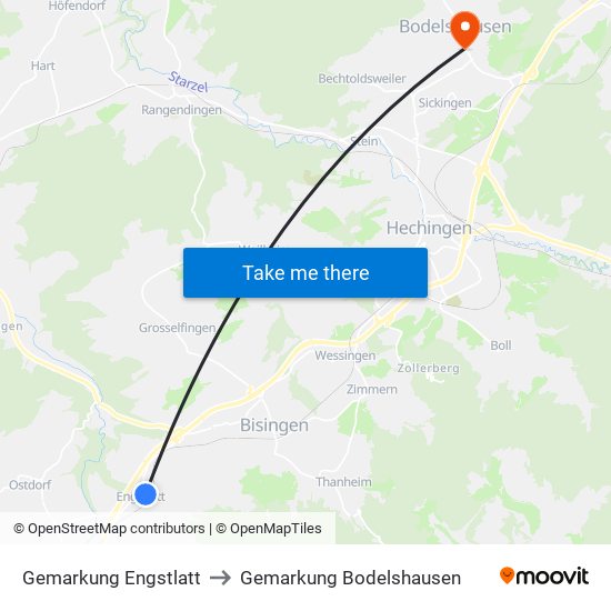 Gemarkung Engstlatt to Gemarkung Bodelshausen map