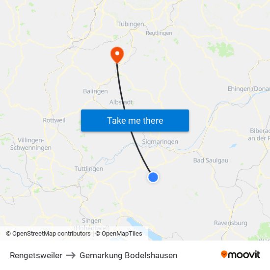 Rengetsweiler to Gemarkung Bodelshausen map