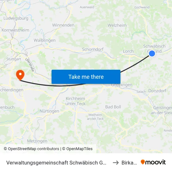 Verwaltungsgemeinschaft Schwäbisch Gmünd to Birkach map