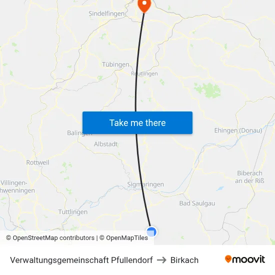 Verwaltungsgemeinschaft Pfullendorf to Birkach map