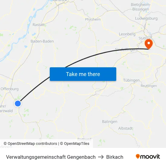 Verwaltungsgemeinschaft Gengenbach to Birkach map