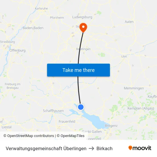 Verwaltungsgemeinschaft Überlingen to Birkach map