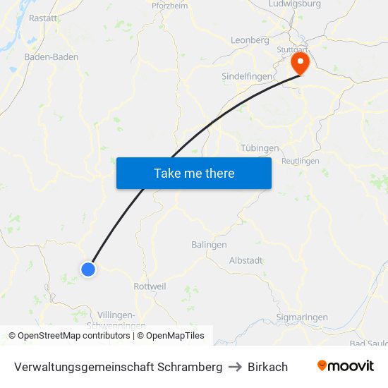 Verwaltungsgemeinschaft Schramberg to Birkach map