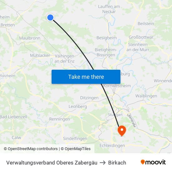 Verwaltungsverband Oberes Zabergäu to Birkach map