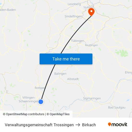 Verwaltungsgemeinschaft Trossingen to Birkach map