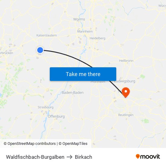 Waldfischbach-Burgalben to Birkach map