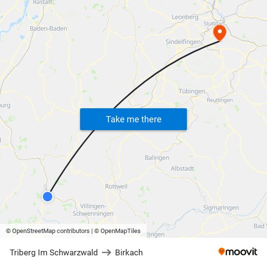 Triberg Im Schwarzwald to Birkach map