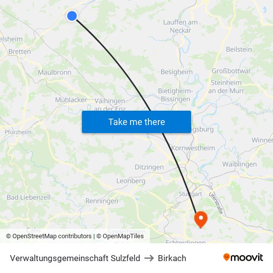 Verwaltungsgemeinschaft Sulzfeld to Birkach map