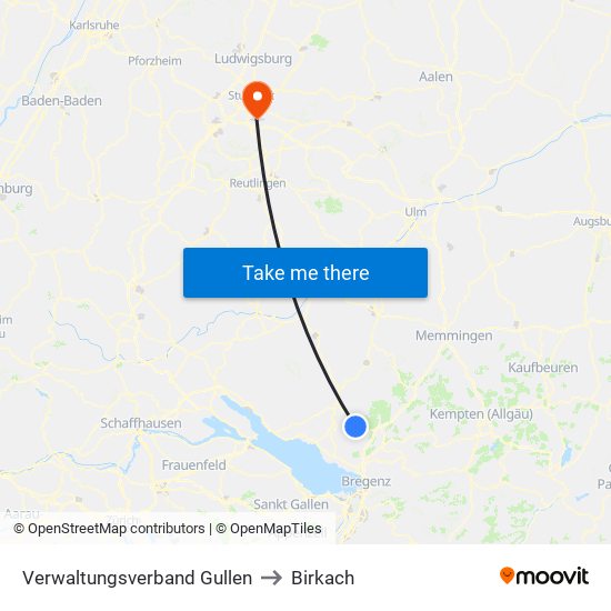 Verwaltungsverband Gullen to Birkach map