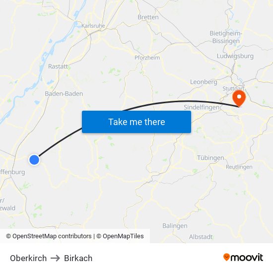 Oberkirch to Birkach map