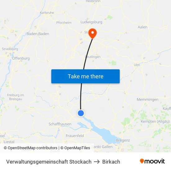 Verwaltungsgemeinschaft Stockach to Birkach map