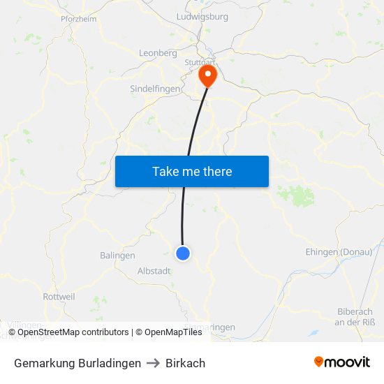 Gemarkung Burladingen to Birkach map