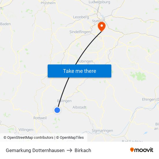 Gemarkung Dotternhausen to Birkach map