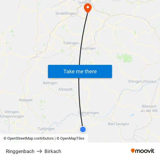 Ringgenbach to Birkach map