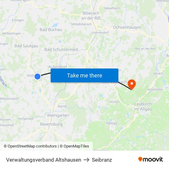 Verwaltungsverband Altshausen to Seibranz map