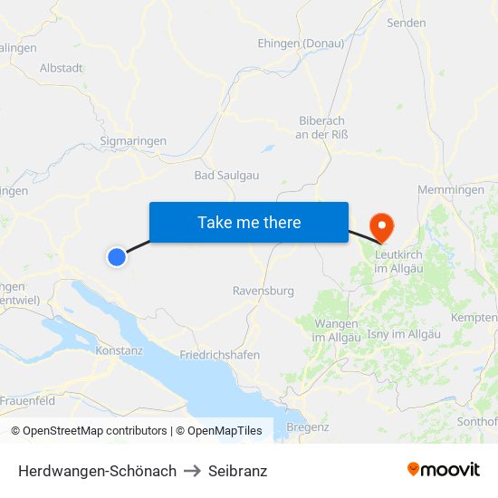 Herdwangen-Schönach to Seibranz map