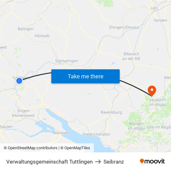 Verwaltungsgemeinschaft Tuttlingen to Seibranz map