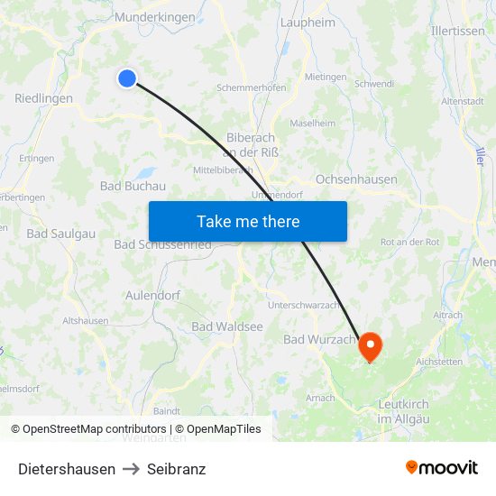 Dietershausen to Seibranz map