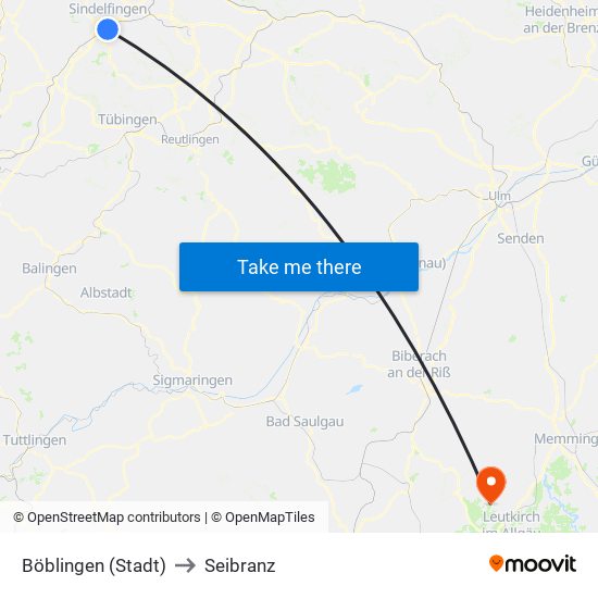 Böblingen (Stadt) to Seibranz map