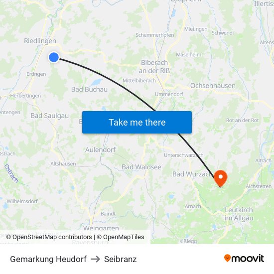 Gemarkung Heudorf to Seibranz map