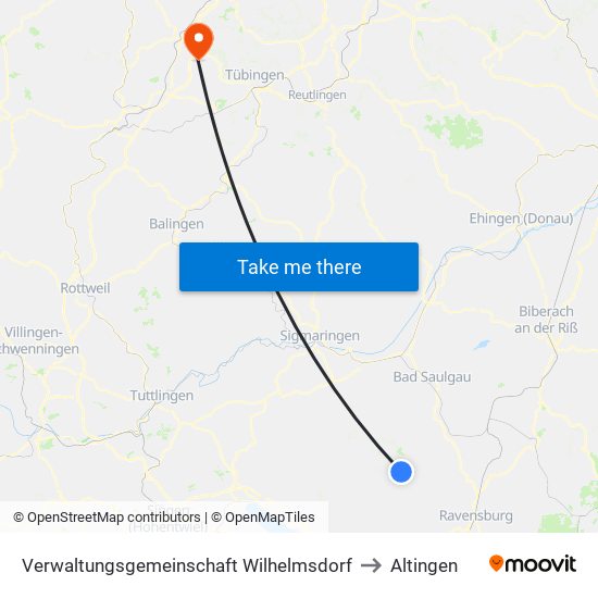 Verwaltungsgemeinschaft Wilhelmsdorf to Altingen map