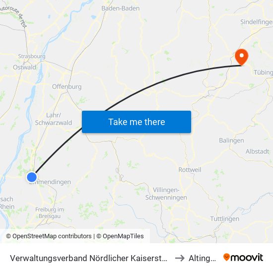 Verwaltungsverband Nördlicher Kaiserstuhl to Altingen map