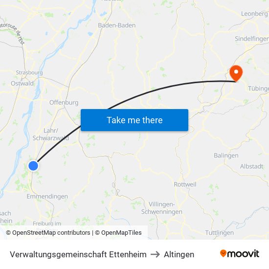 Verwaltungsgemeinschaft Ettenheim to Altingen map