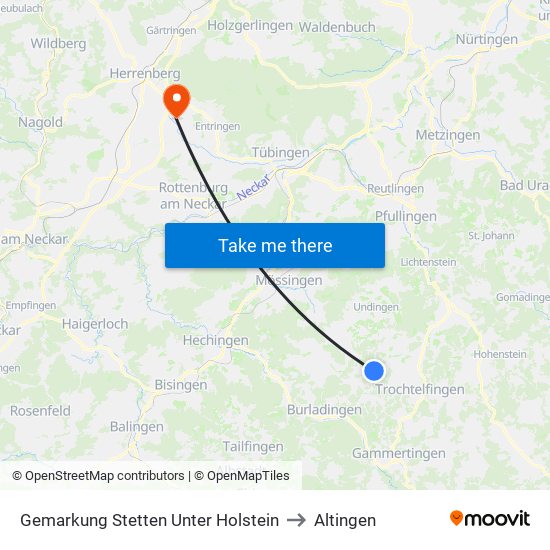 Gemarkung Stetten Unter Holstein to Altingen map